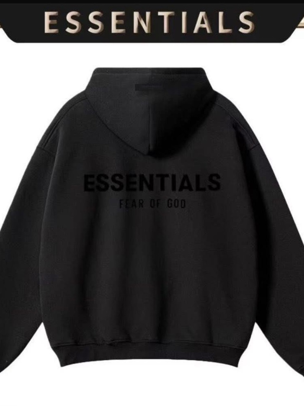Fear of God Essentials Black Logo Hoodie